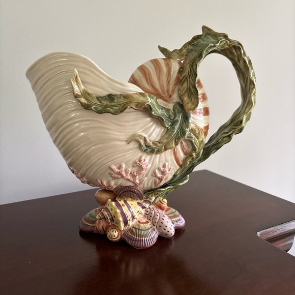 Vintage Fitz & Floyd Oceana Large Pitcher Conch Sea Shell 1998 Retired Unique! - Picture 2 of 14
